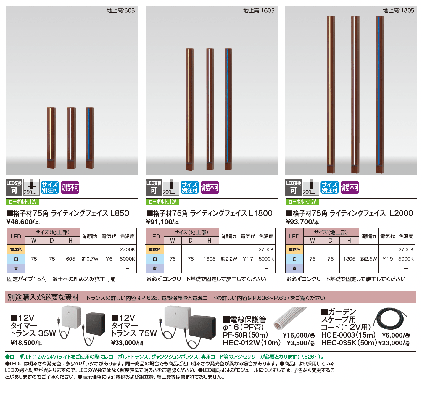 エバーアートウッド®︎ 部材 格子材75角 ライティングフェイス【2025年版】_価格_1