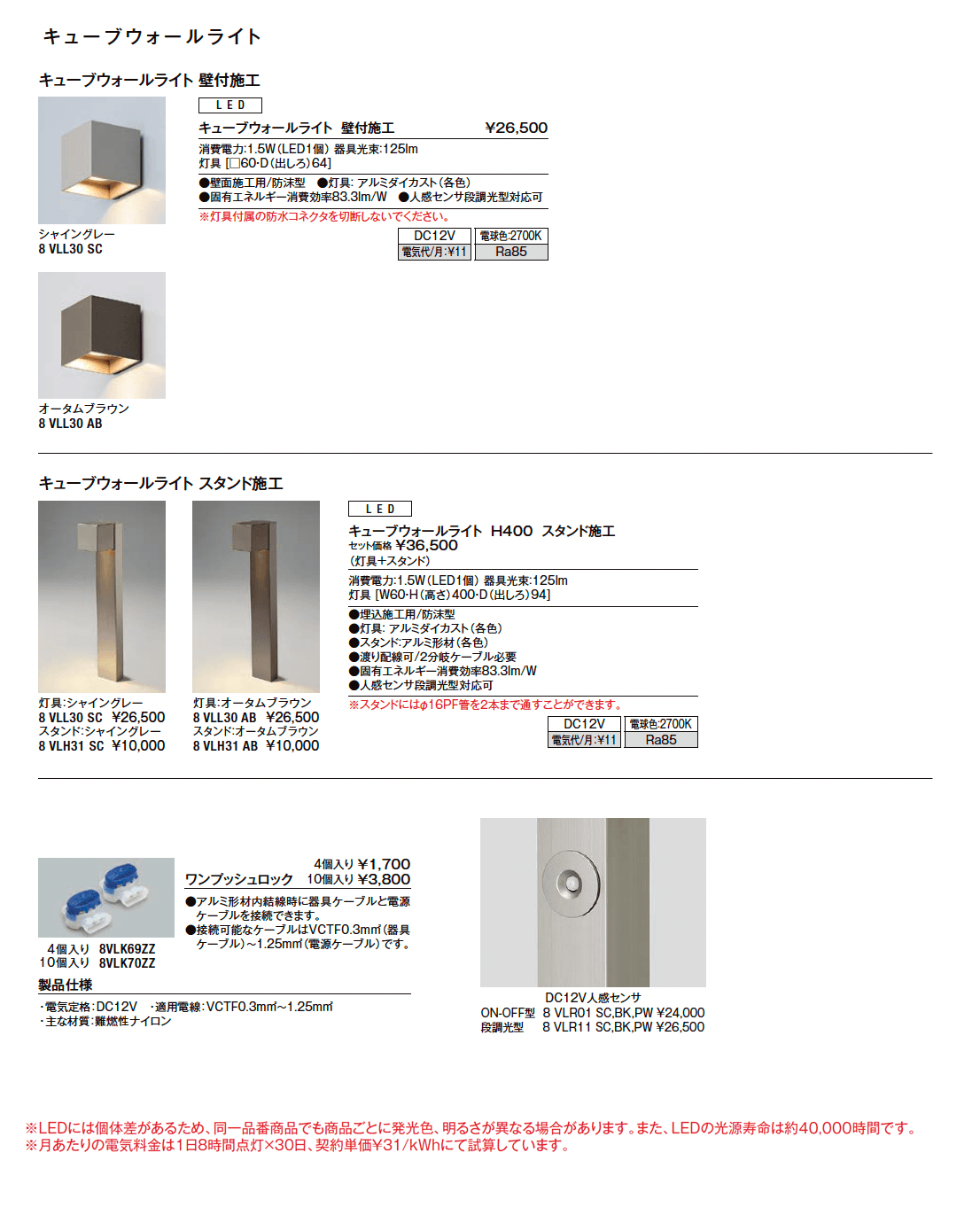 キューブウォールライト_価格_1