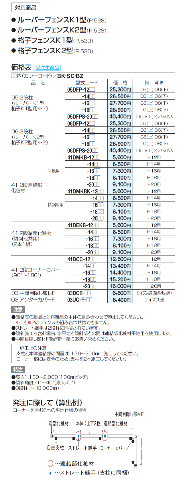 05・06:2段柱(傾斜地対応)【2024年版】_価格_1