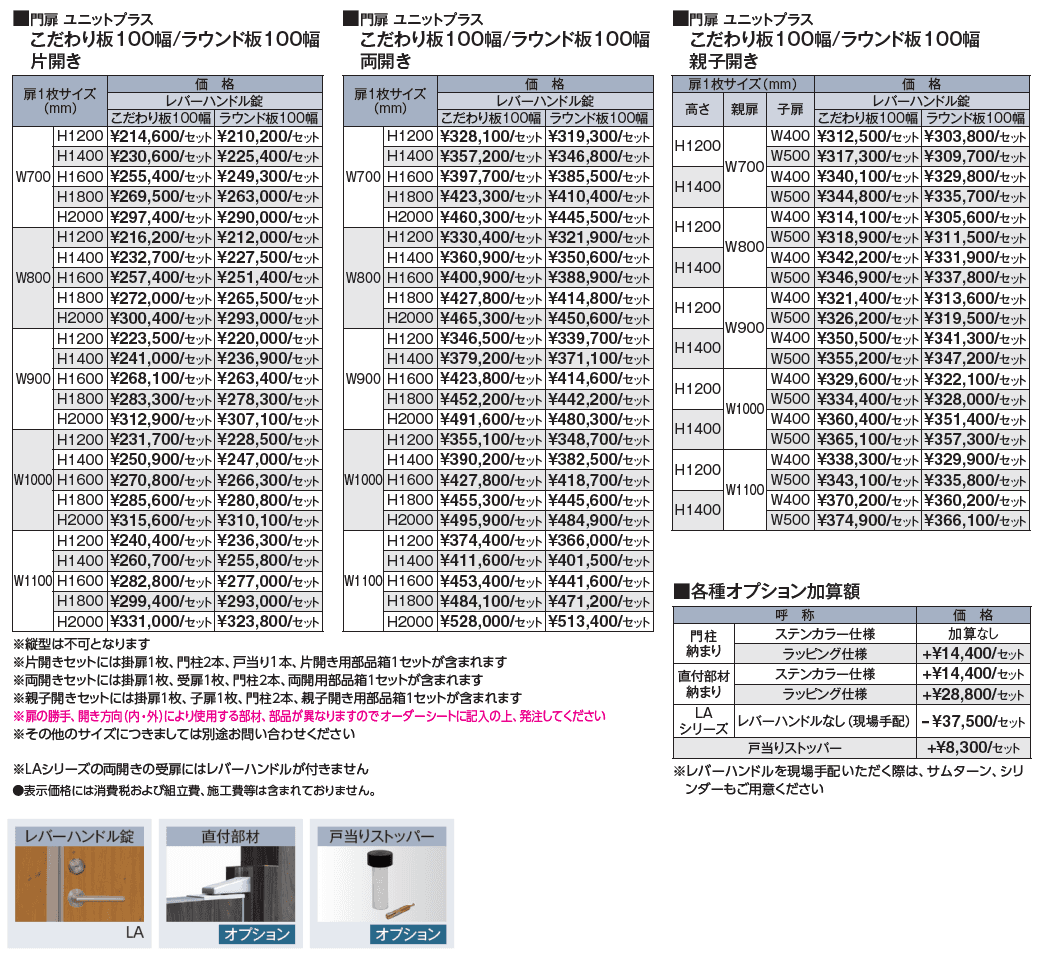 門扉 ユニットプラス こだわり板 100幅/ラウンド板 100幅【2024年版】_価格_1