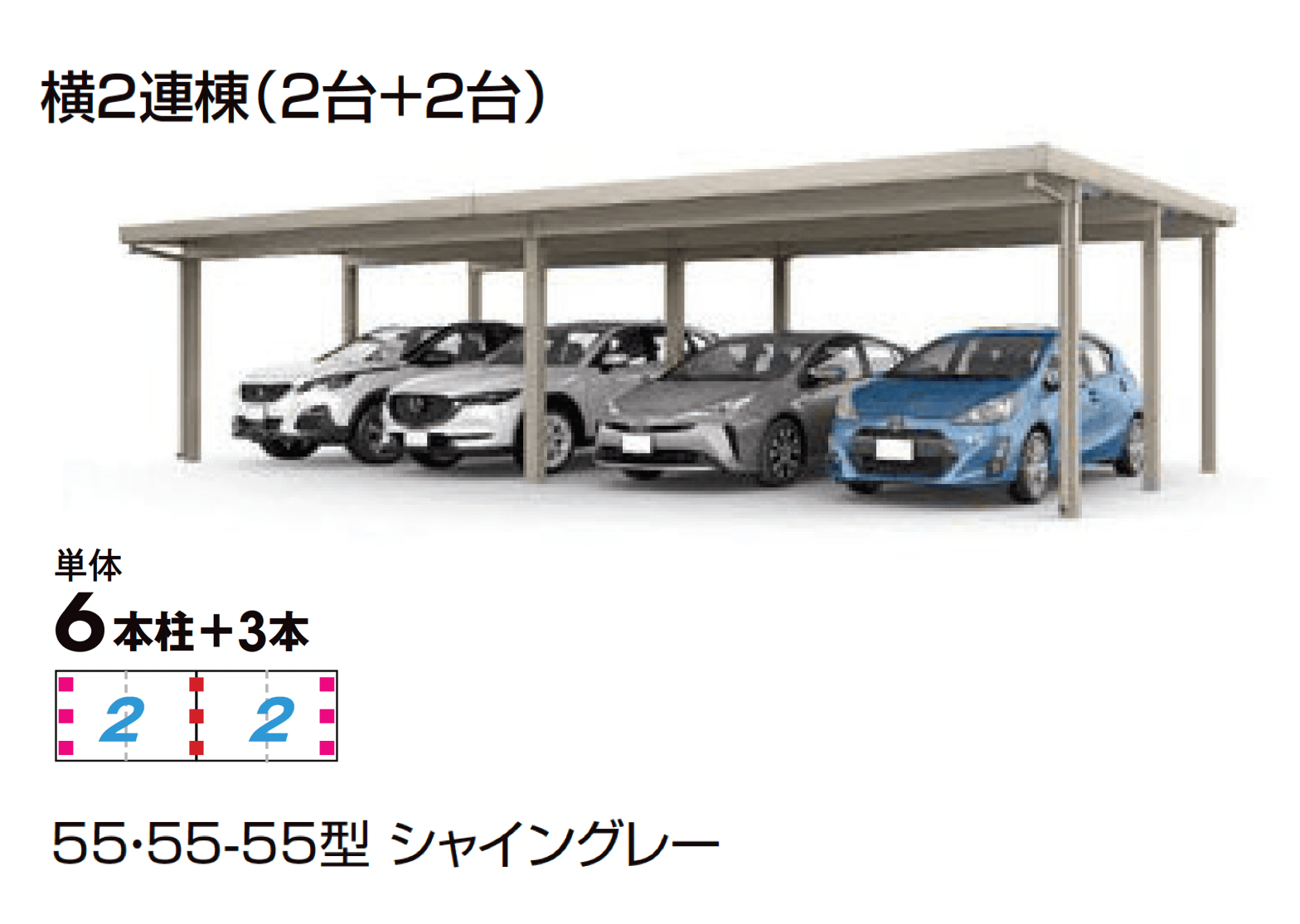 LIXILの「カーポートST 3000タイプ 4台用」のサブ画像3