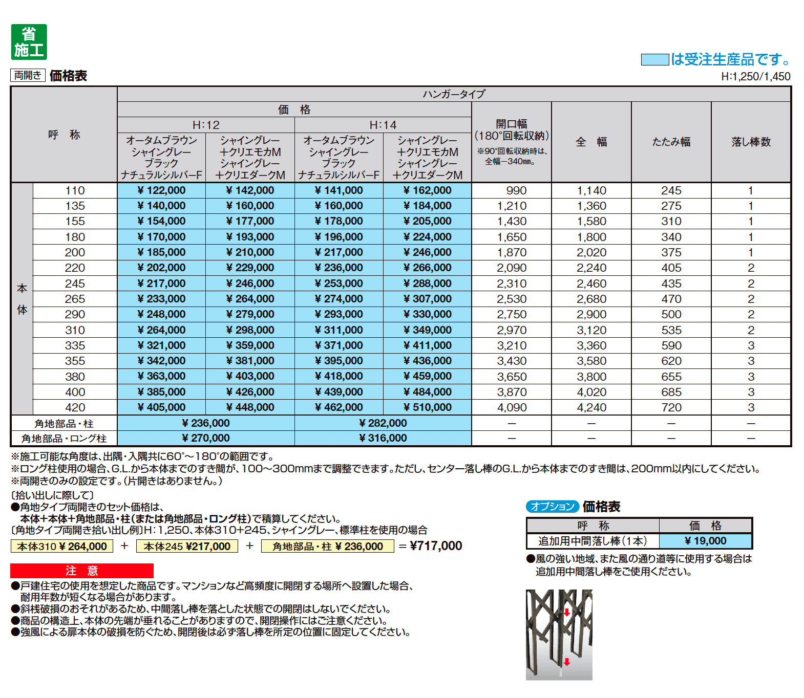伸縮門扉QA HG型 角地タイプ(両開き)【2025年版】_価格_1