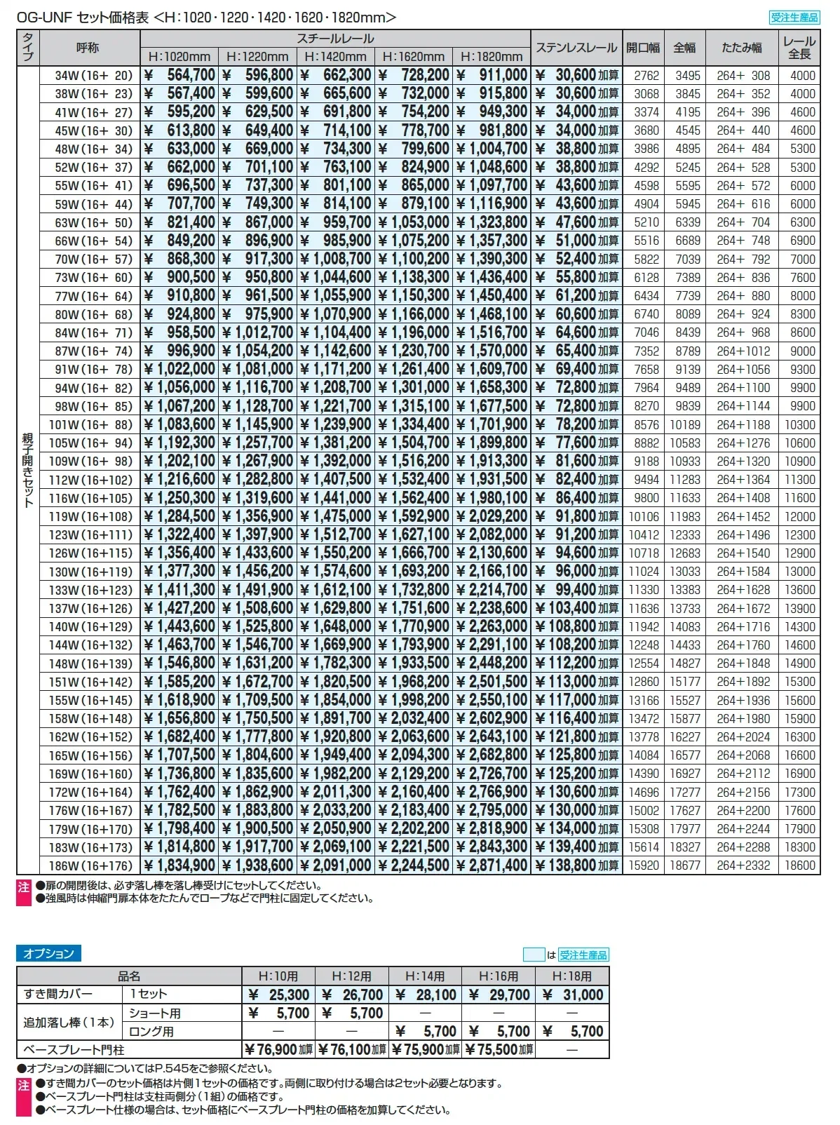 アルテンダUN型 フラットレールタイプ_価格_4
