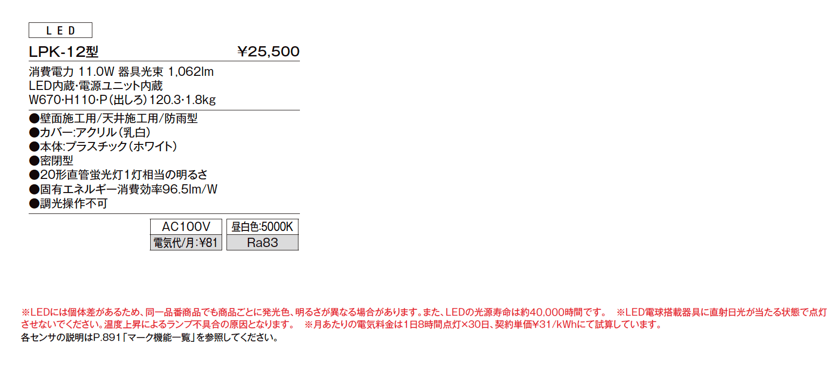 ウォールライト LPK-12型_価格_1