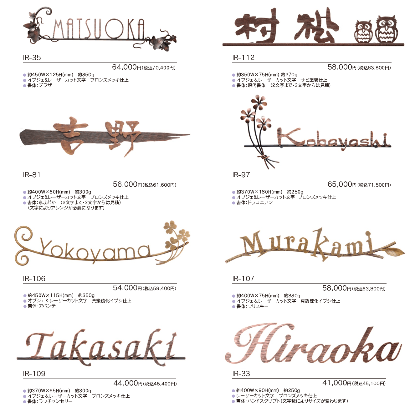 ニューブラスアイアン・レーザーカット文字【2023年版】_価格_1
