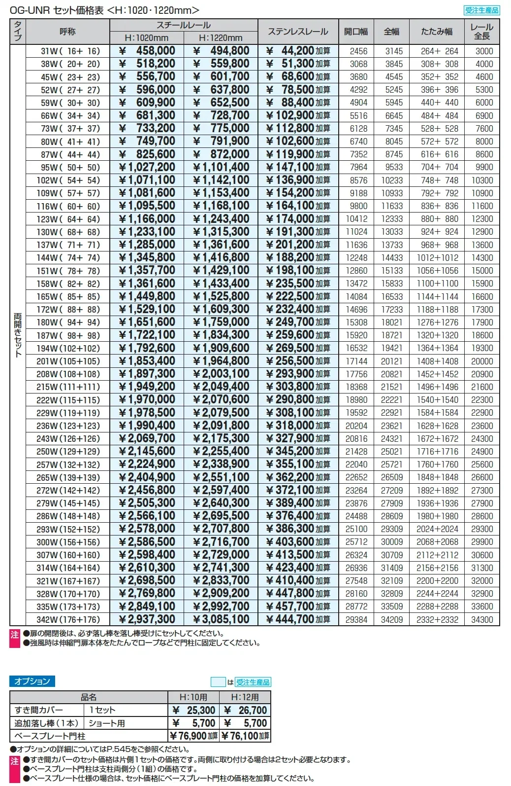 アルテンダUN型 レールタイプ_価格_2