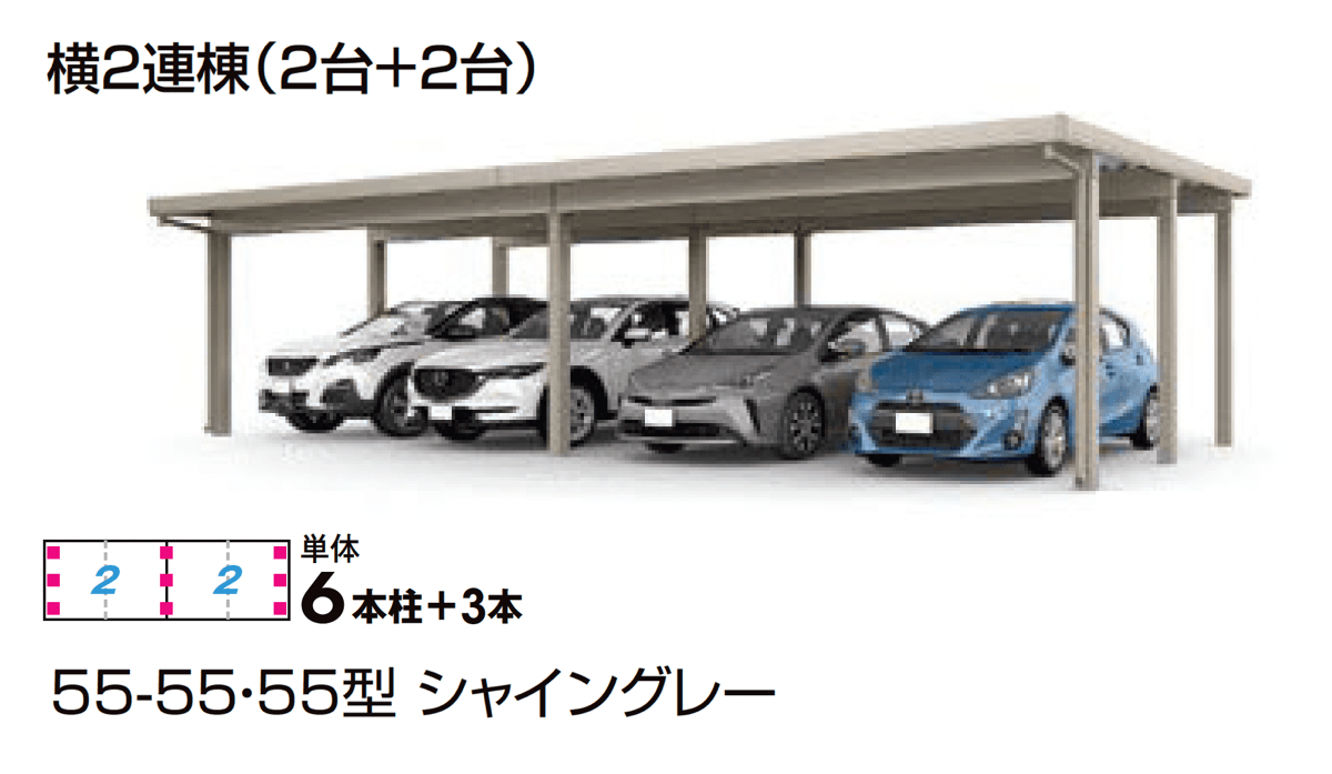LIXILの「カーポートST 4500タイプ 4台用」のサブ画像2