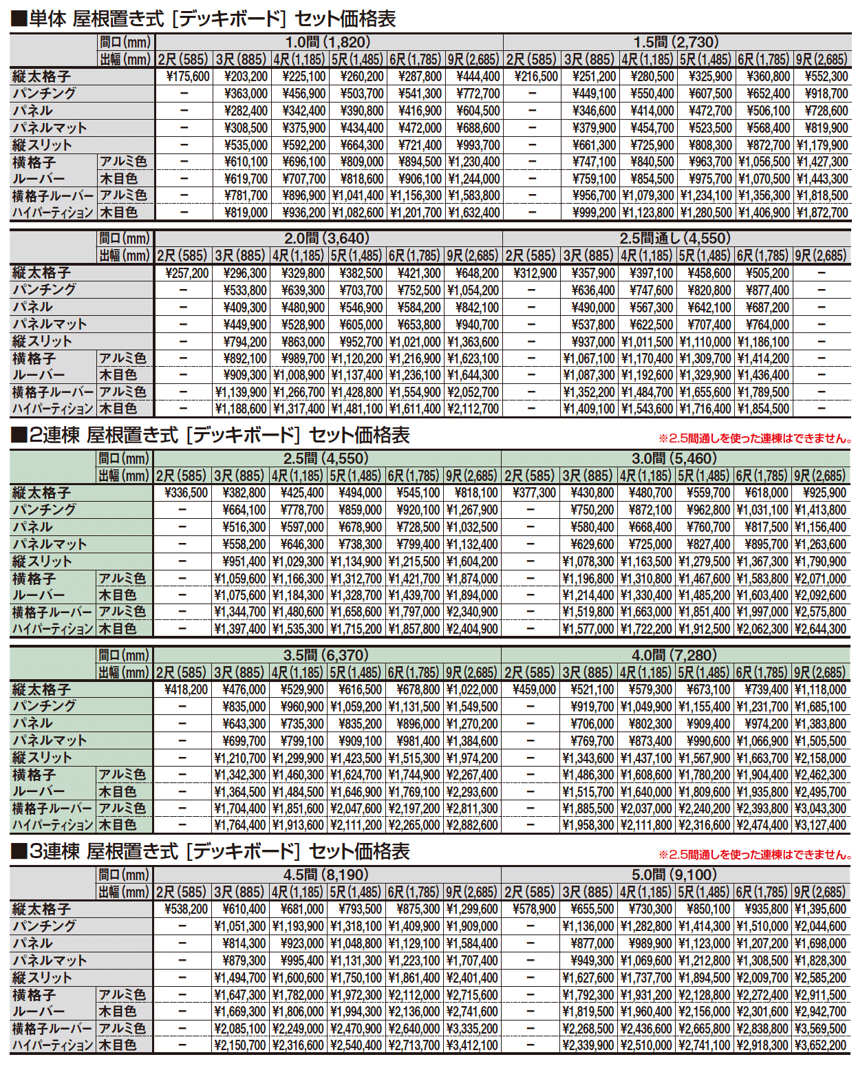 ビューステージ Hスタイル 関東間 屋根置き式_価格_3
