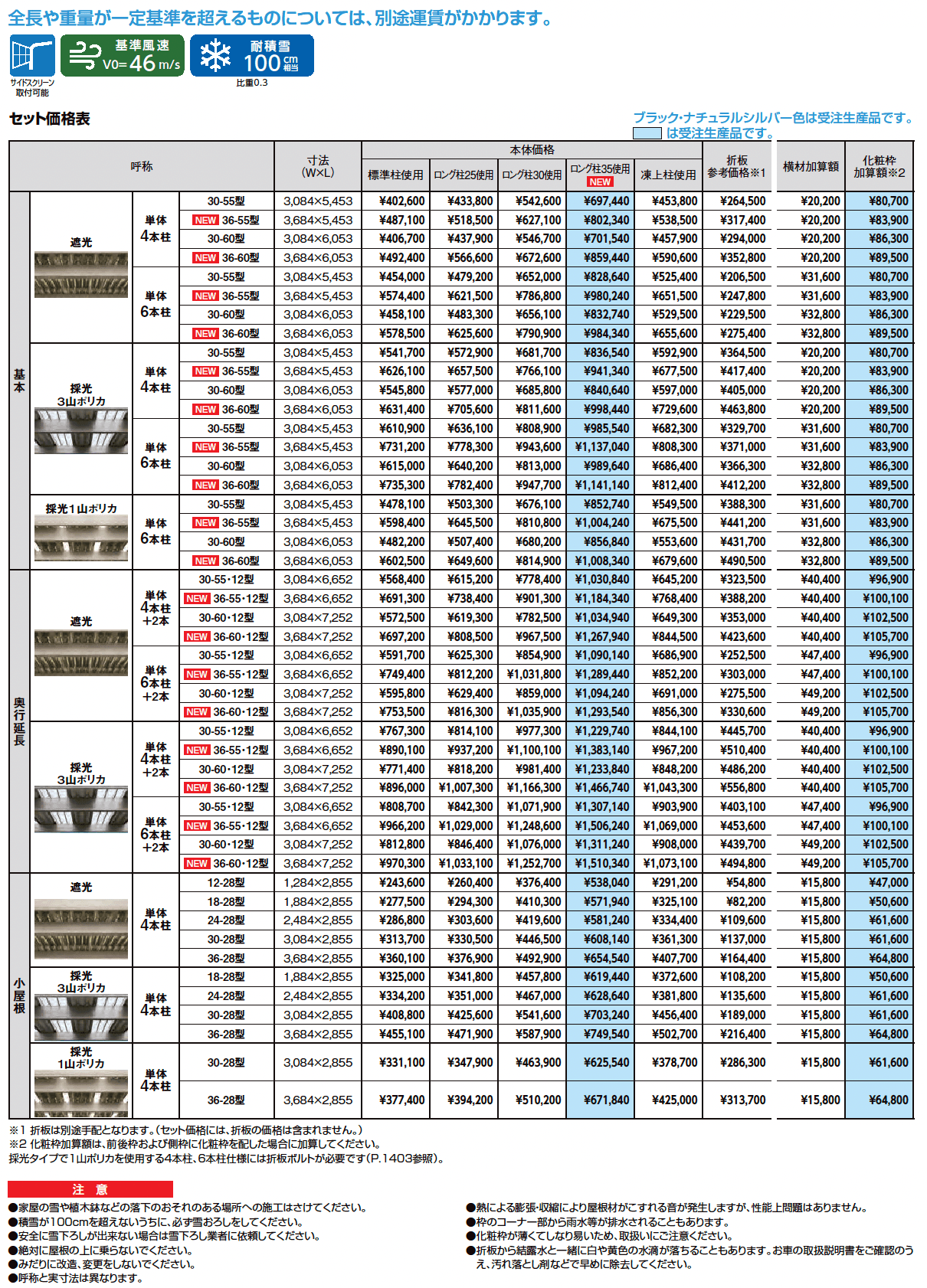 カーポートST 3000タイプ 1台用・小屋根サイズ_価格_1