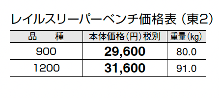 レイルスリーパーベンチ【2024年版】_価格_2
