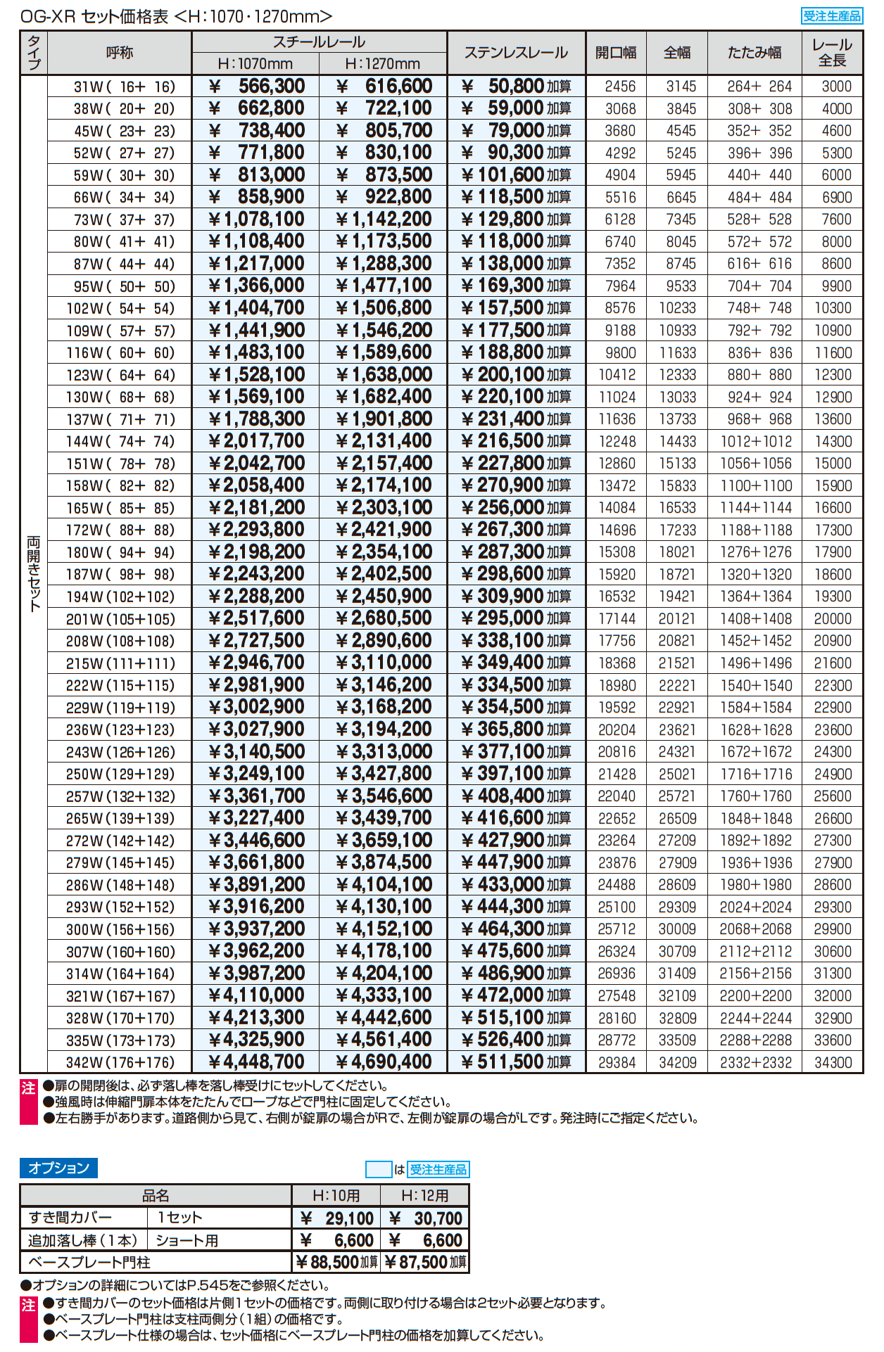 アルテンダX型 レールタイプ_価格_2