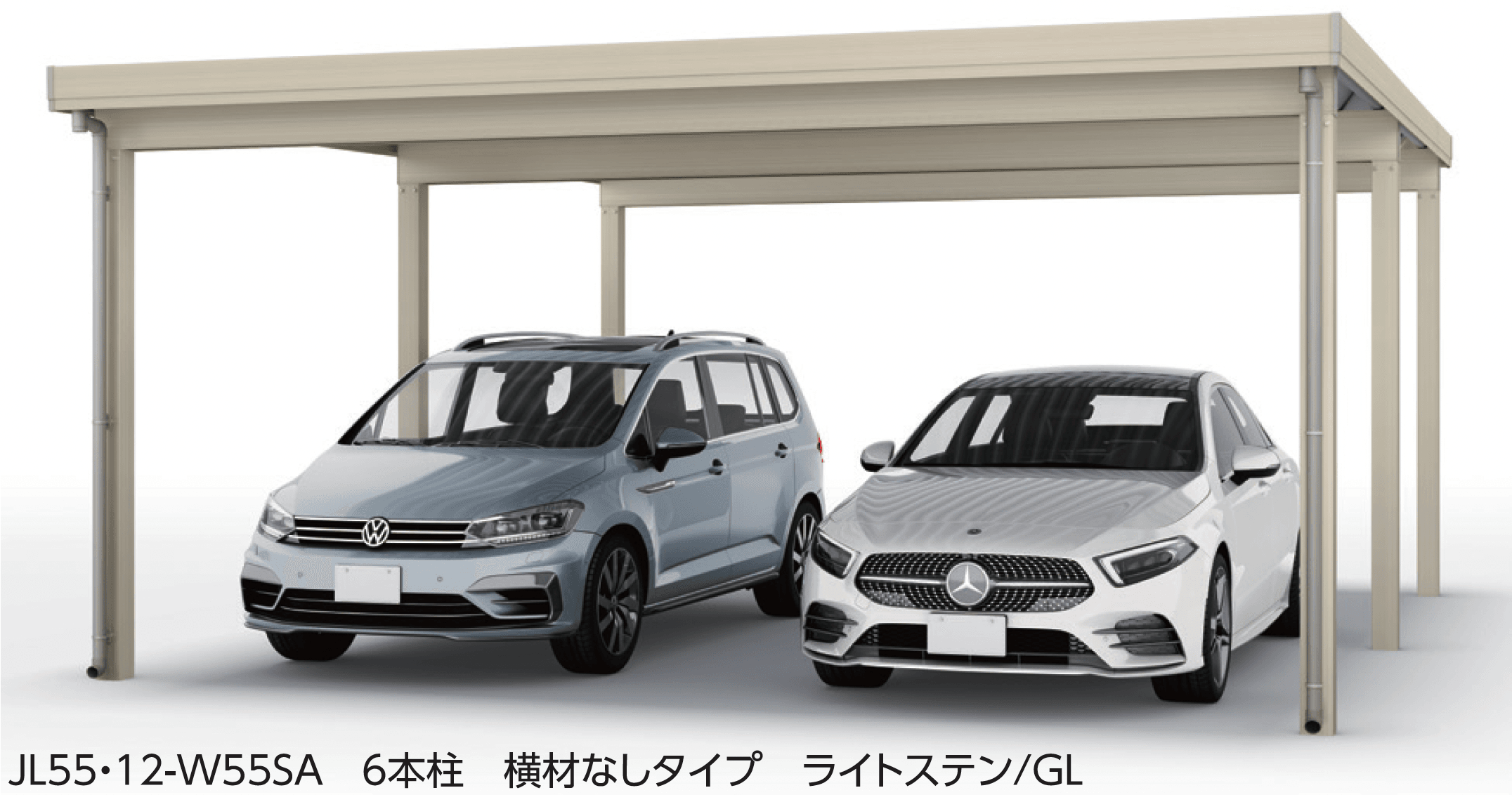 大仙の「SSポートGⅢ 積雪100cm Aタイプ・Bタイプ奥行延長セット/2台用」