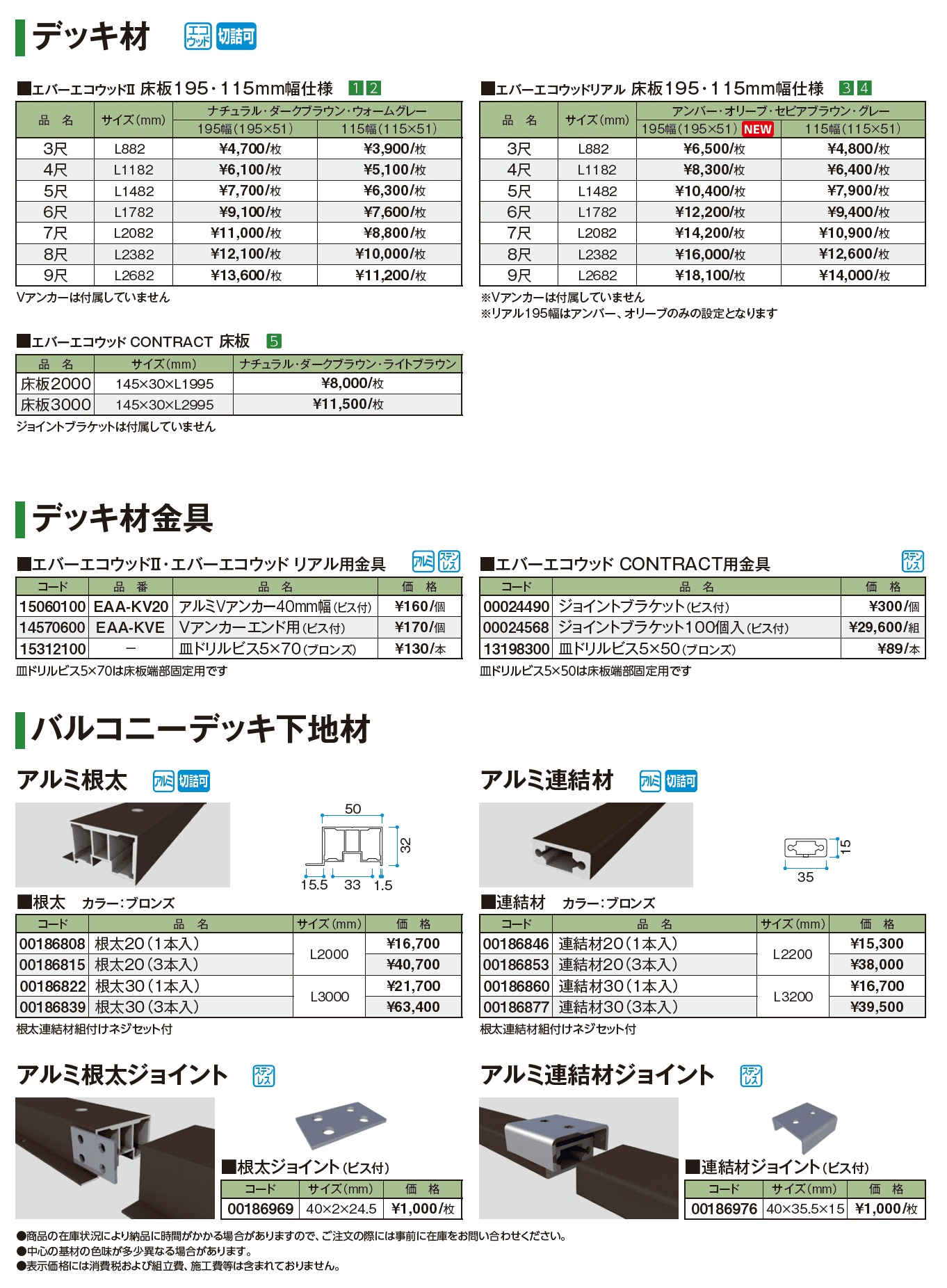 エバーエコ®︎ ウッド バルコニーデッキ仕様【2025年版】_価格_1