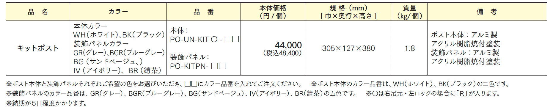 キットポスト【2024年版】_価格_1
