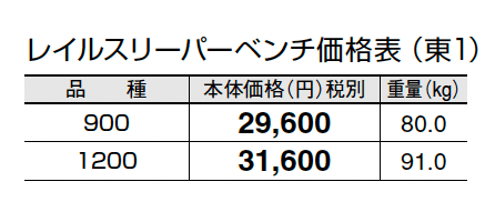 レイルスリーパーベンチ【2024年版】_価格_1