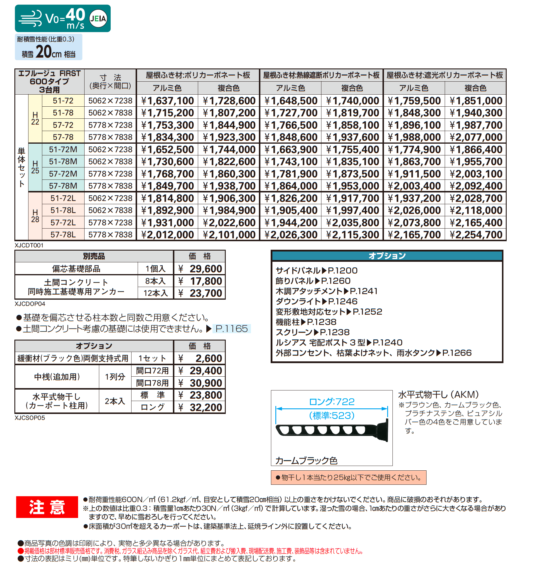 エフルージュ FIRST 600タイプ 3台用(単体)_価格_1