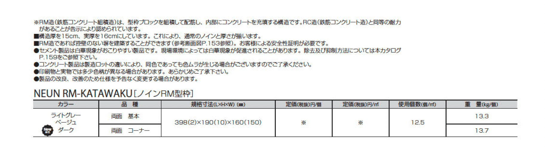 ノインRM型枠【2025年版】_価格_2
