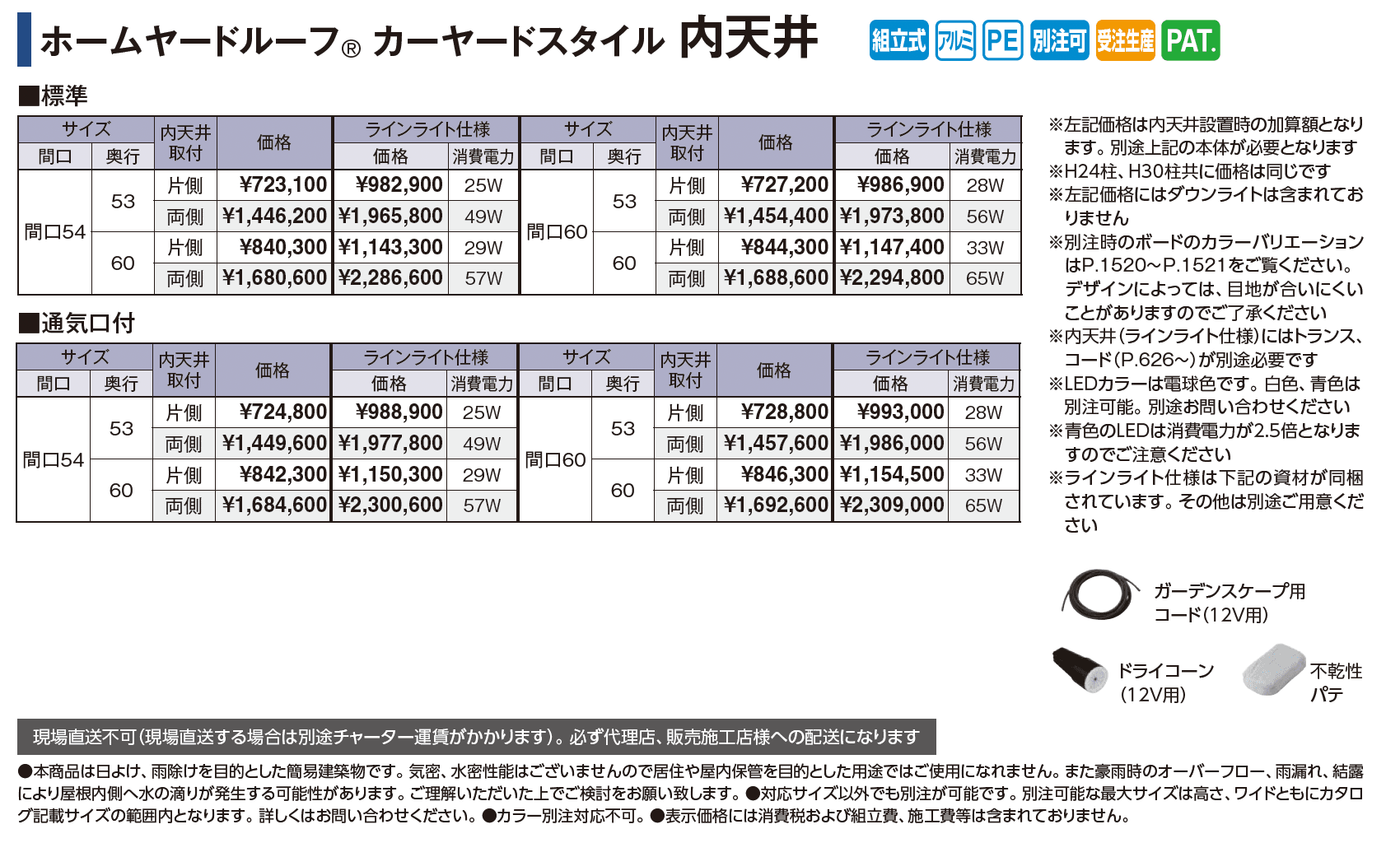 ホームヤードルーフ®︎カーヤードスタイル 内天井_価格_1