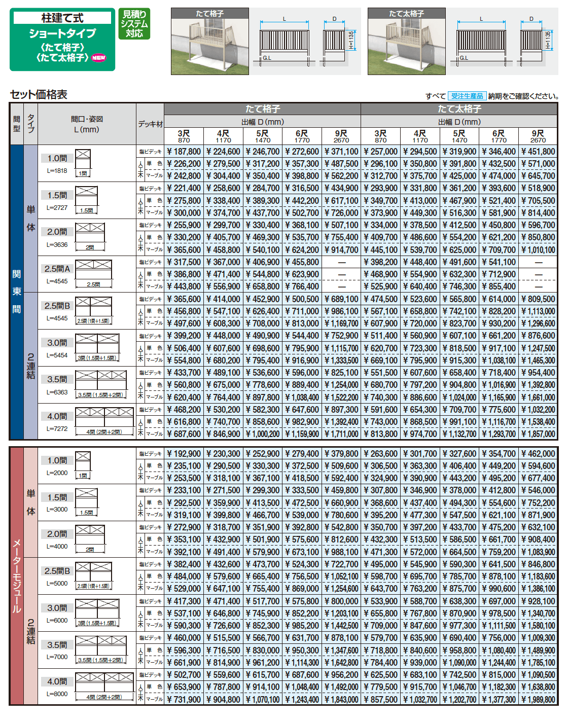 オルネ(柱建て式 ショートタイプ〈たて太格子〉)【2023年版】_価格_1