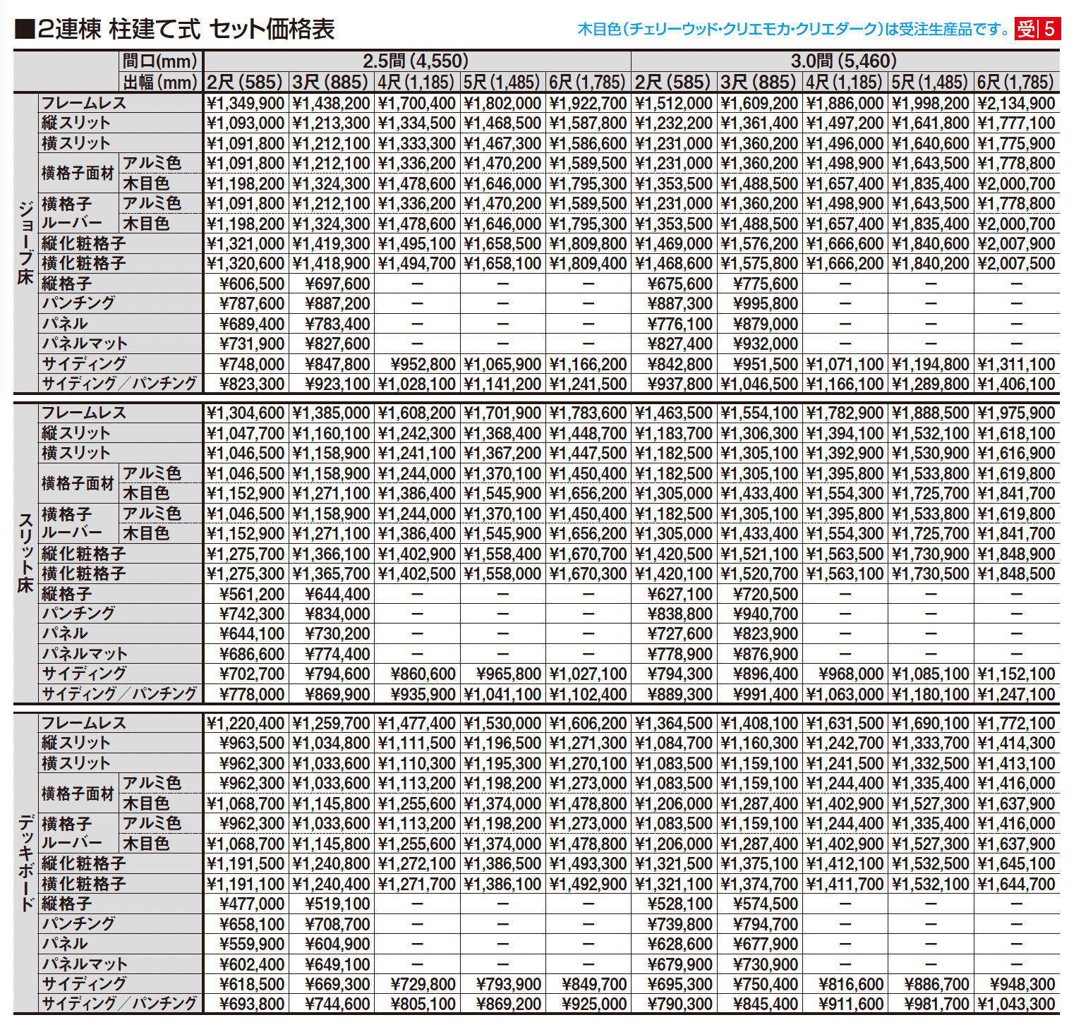 ビューステージ Sスタイル 関東間 柱建て式_価格_3