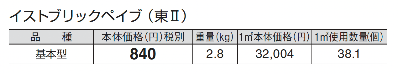 イストブリックペイブ_価格_2