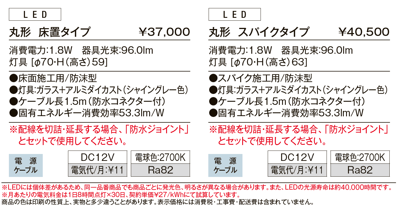 グラスフロアライト 丸形【2024年版】_価格_1