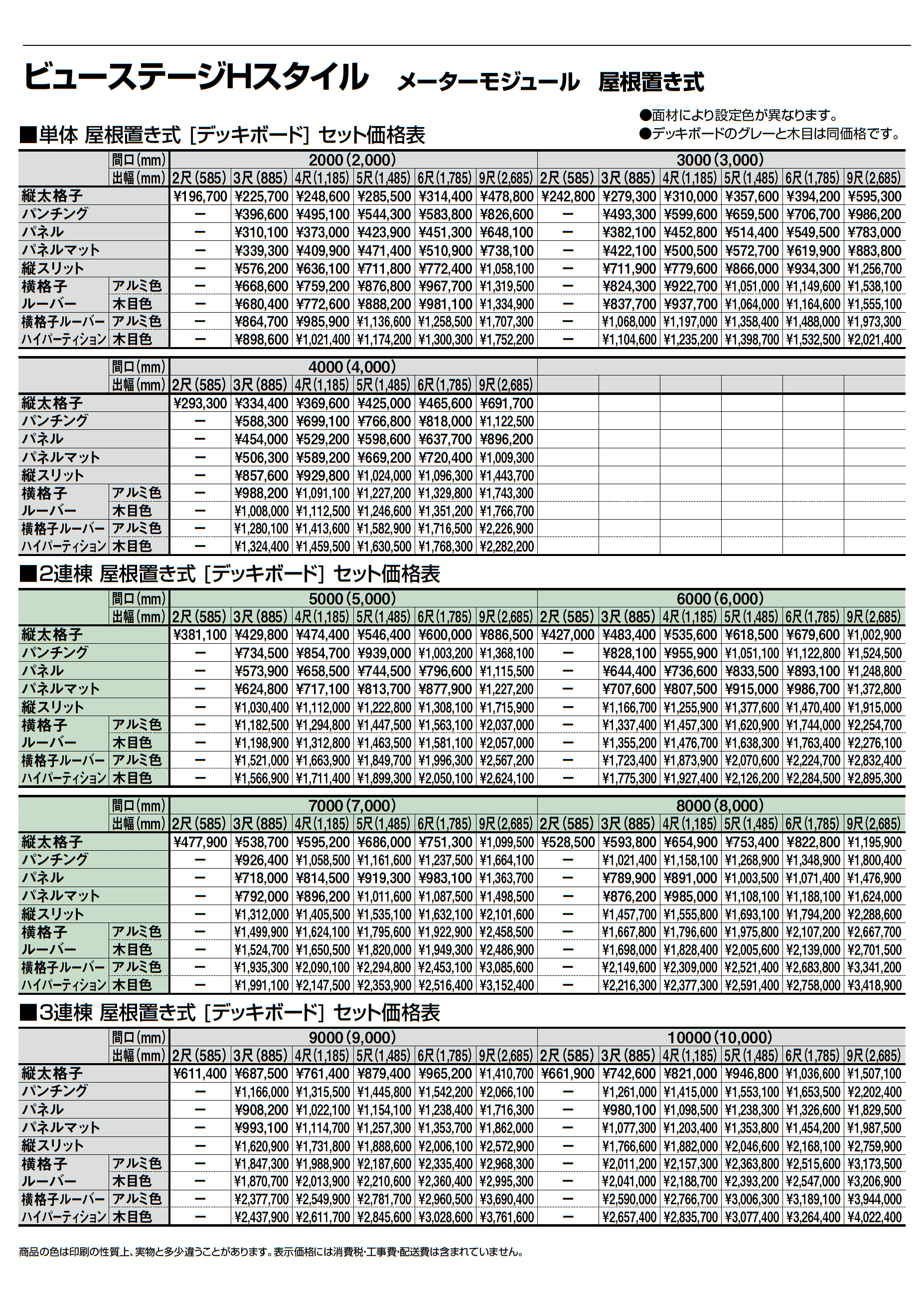ビューステージ Hスタイル メーターモジュール 屋根置き式_価格_3