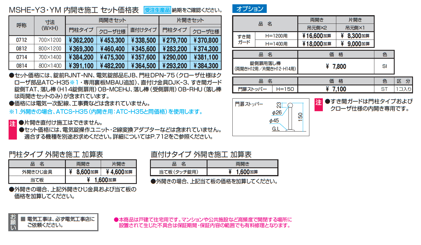 電気錠付き シャトレナⅡ YM型_価格_1