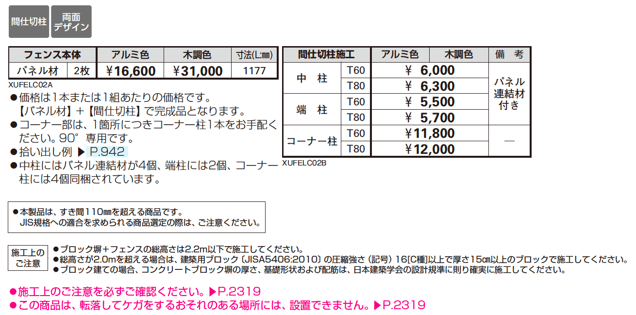 ルシアス フェンスLite C02型 パネル材2枚_価格_1