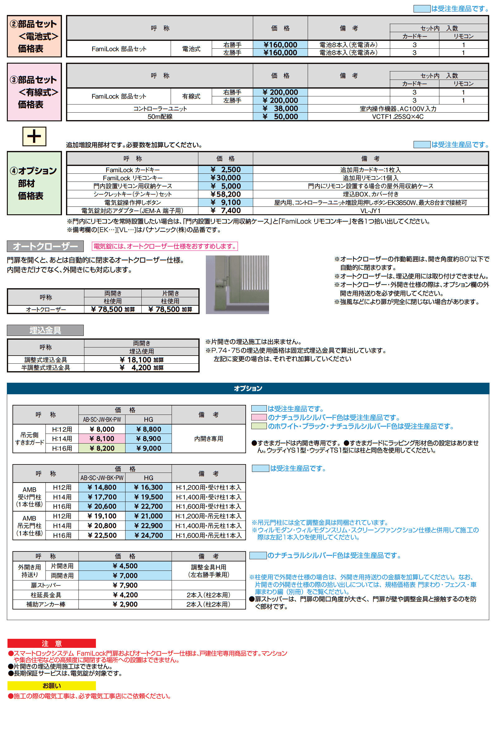 開き門扉AB スマートロックシステム FamiLock YR1型_価格_3