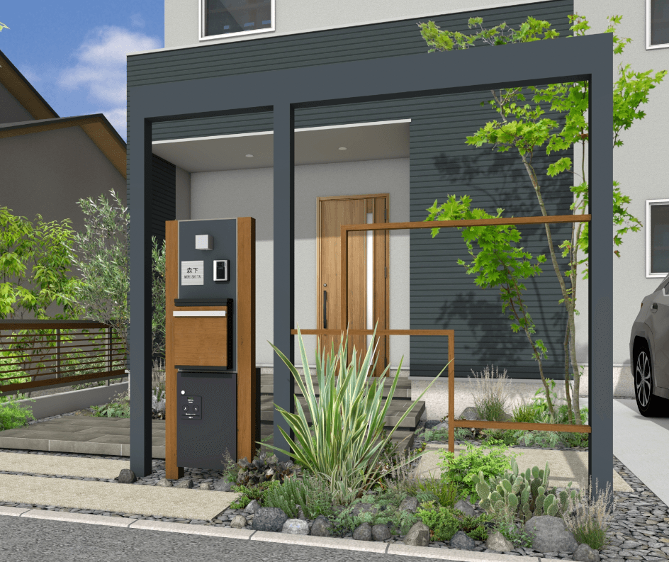 タカショーの「エバーアートボード®︎門柱 宅配ボックス付門柱 スリムタイプ【2024年版】」のサブ画像1