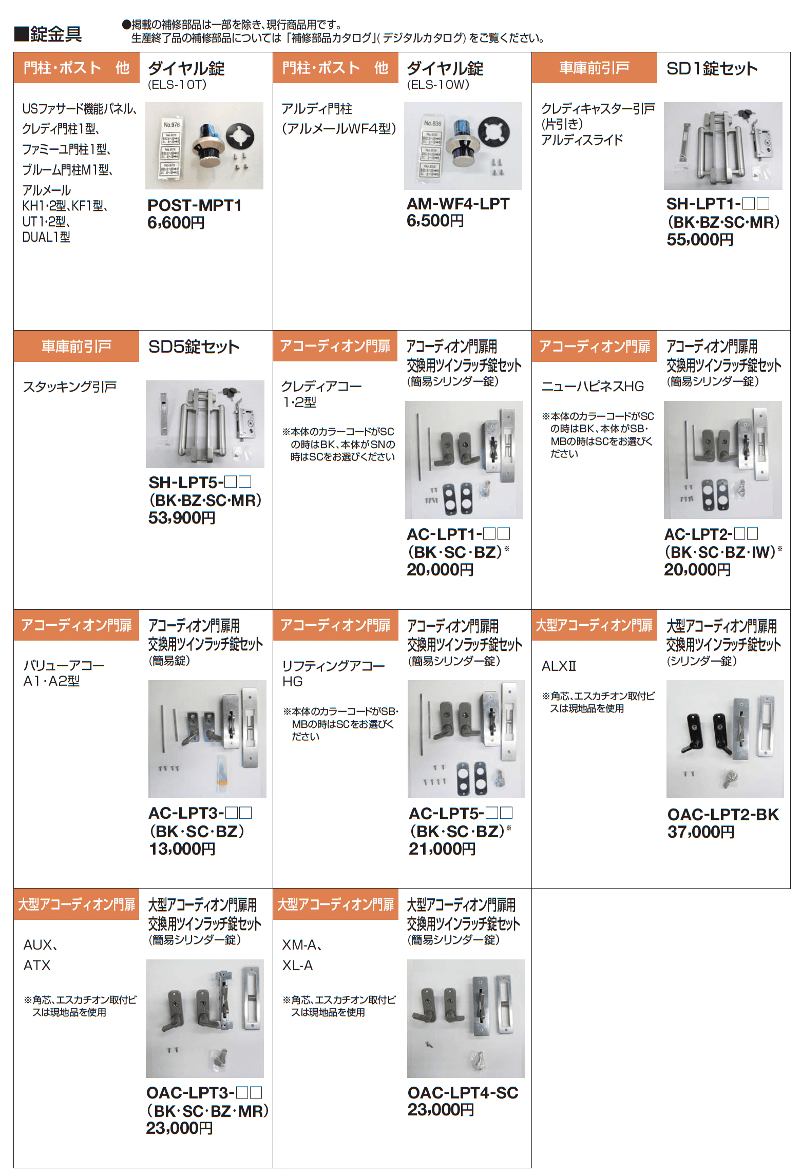補修部品 錠金具【2025年版】_価格_1