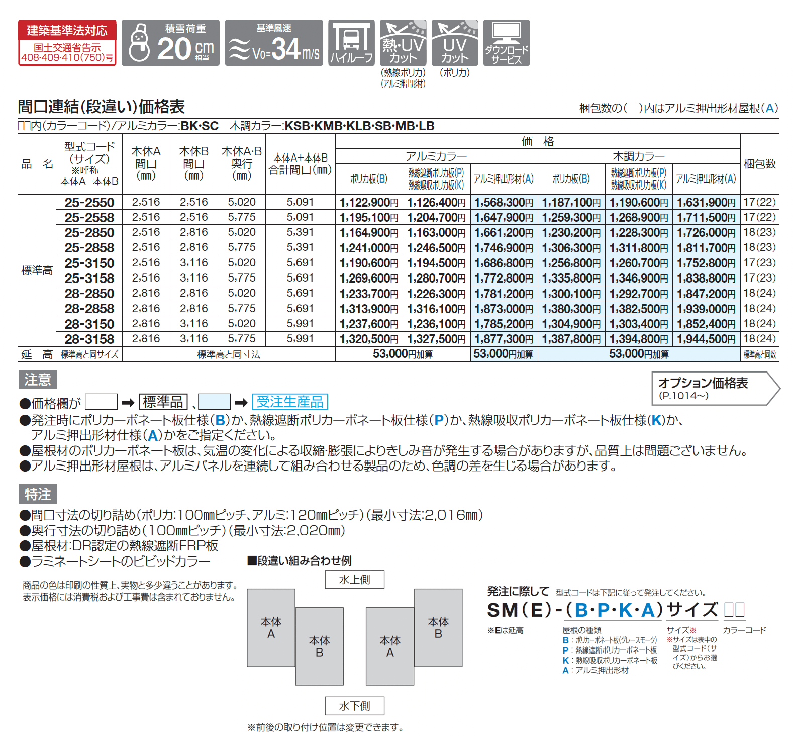 スマートポートR ワイドタイプ 間口連結(段違い)_価格_1