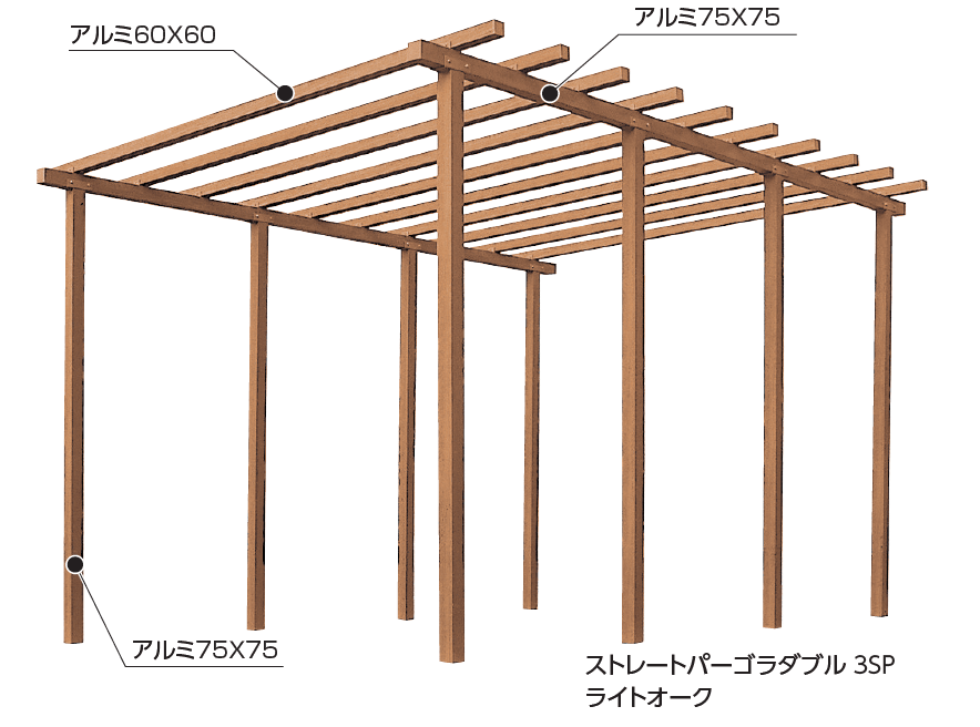 タカショーの「ガーデンパーゴラ ストレートパーゴラ ダブル」