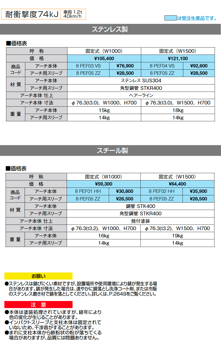 衝突防止ポール U76型 アーチ【2025年版】_価格_1