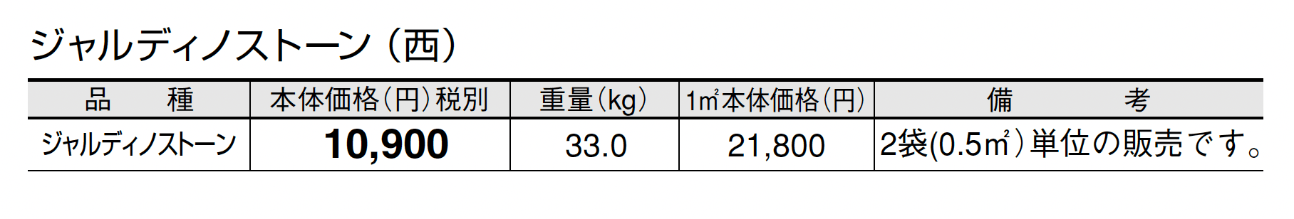 ジャルディノストーン_価格_3