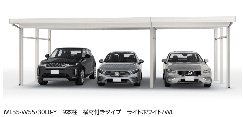 大仙の「SSポートGⅢ 積雪150cm Aタイプ・Bタイプ横(2)連棟セット/3台用」のサブ画像1