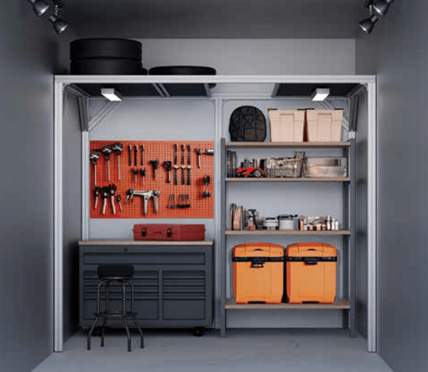 Bullsの「ガレージ収納ユニット ノハコ」