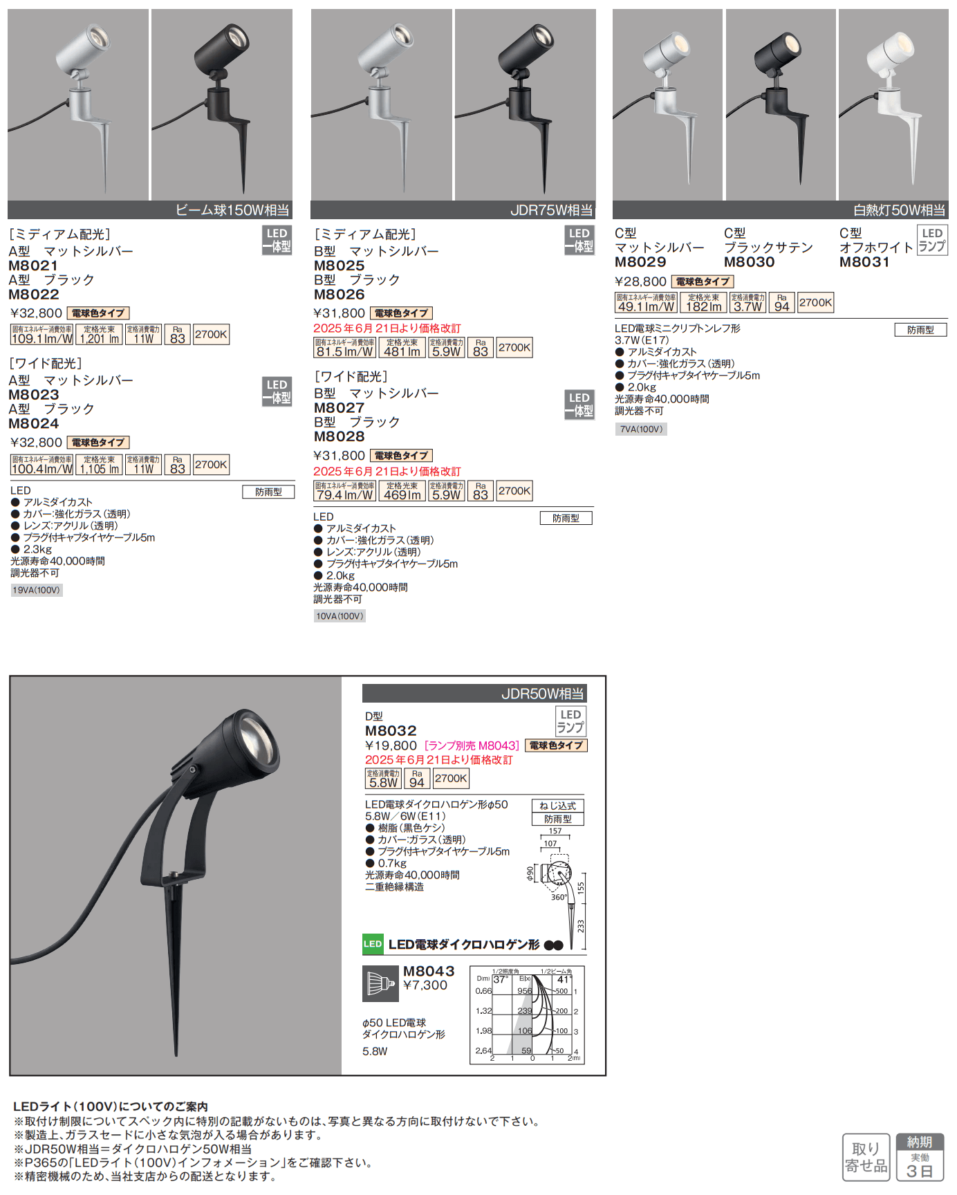 LEDライト(100V) エクステリアスポットライト【2025年版】_価格_1