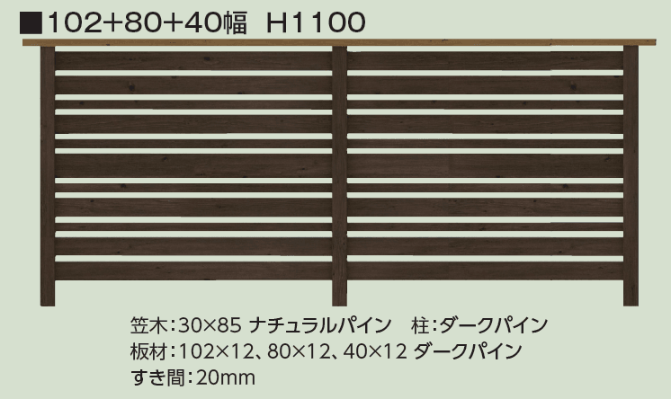 タカショーの「エバーアート®︎ フェンスパーツ 板貼デザイン」