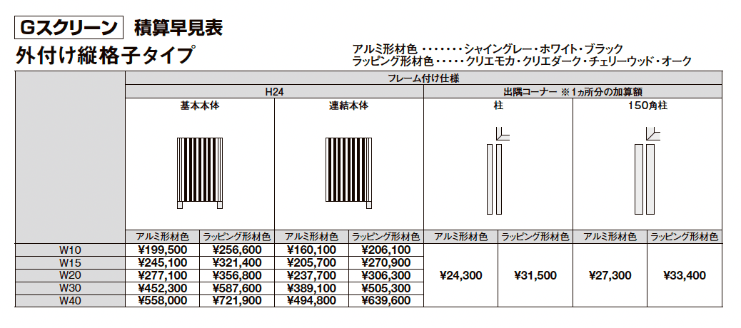 プラスG Gスクリーン 外付け縦格子タイプ【2025年版】_価格_2