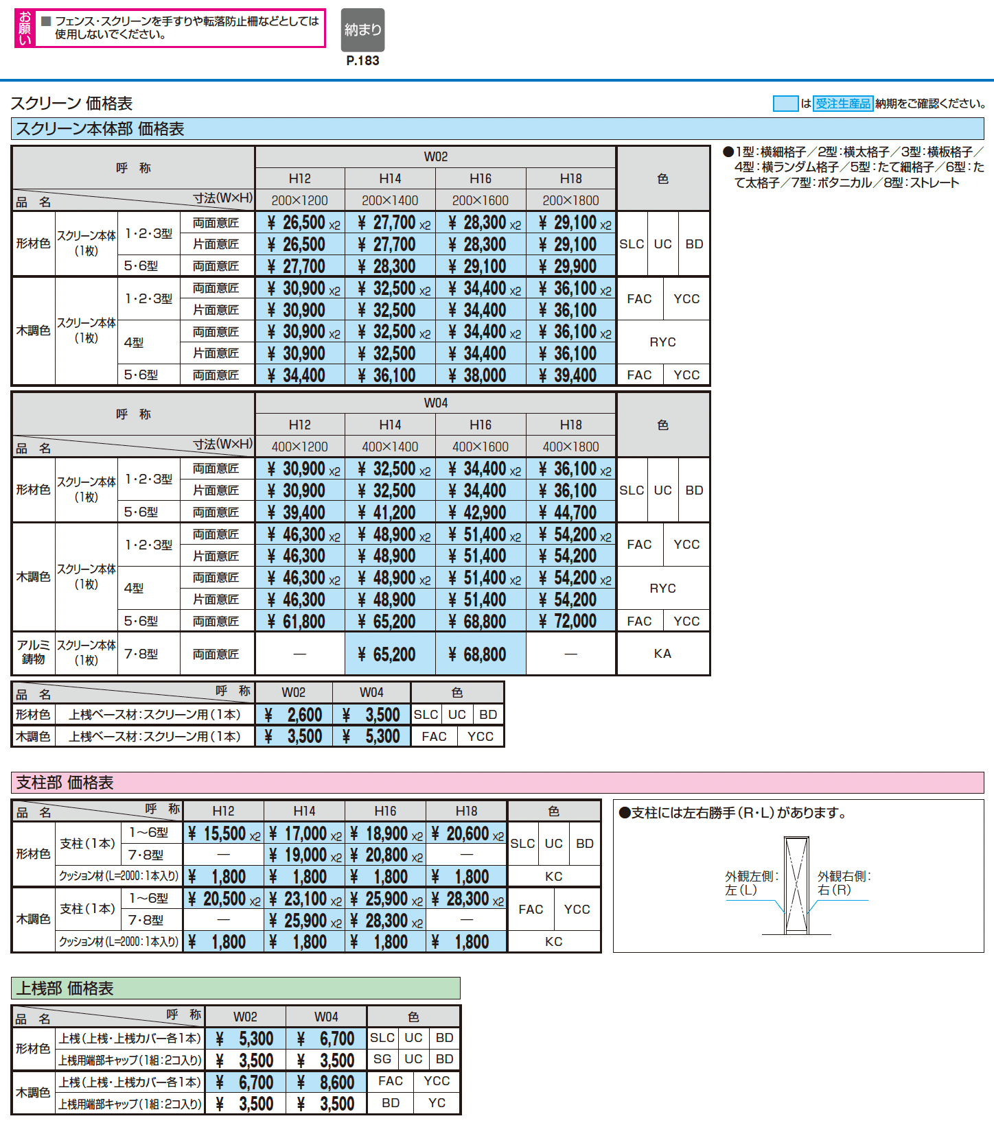 フィオーレ/スクリーン_価格_1