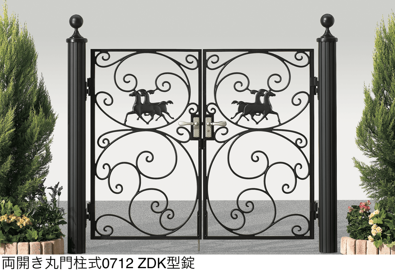 LIXILの「ディズニー門扉 プリンセスA型(馬)丸門柱式」