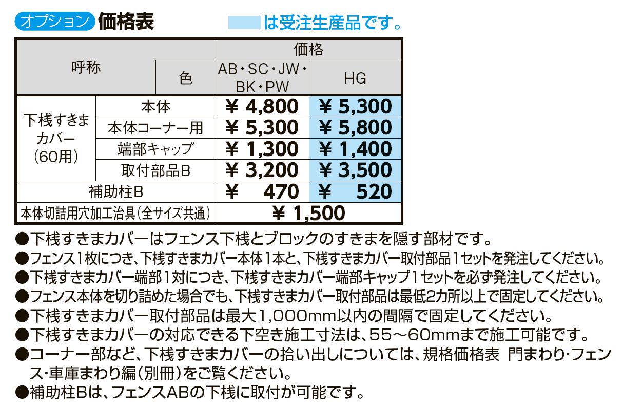 フェンスAB YL2-K型(片面木調・横ルーバー②)【2024年版】_価格_2