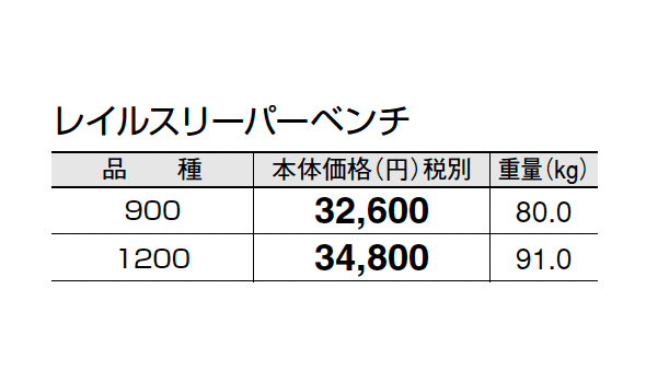 レイルスリーパーベンチ_価格_1