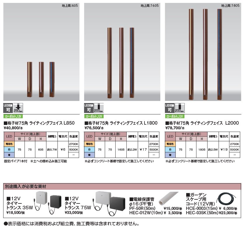 エバーアートウッド®︎ 部材 格子材75角 ライティングフェイス【2024年版】_価格_1