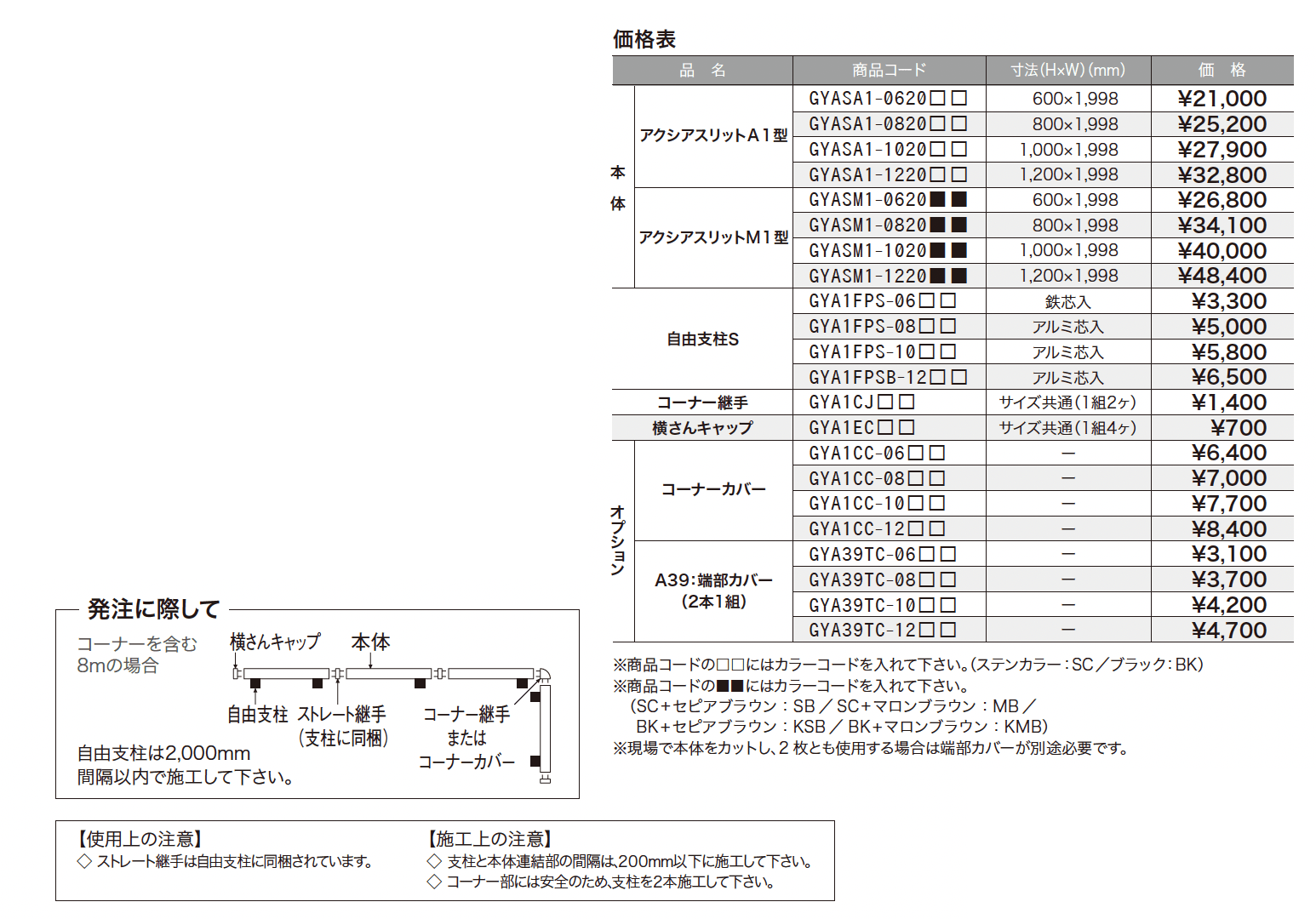 アクシアスリットA1/M1型【2024年版】_価格_1
