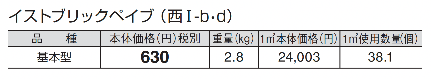 イストブリックペイブ_価格_4
