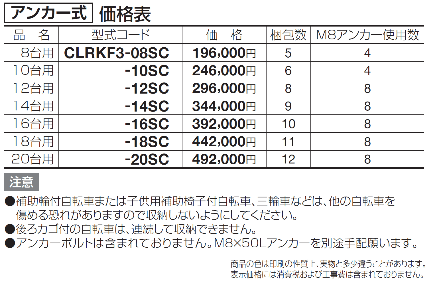 サイクルラックF3型【2024年版】_価格_1