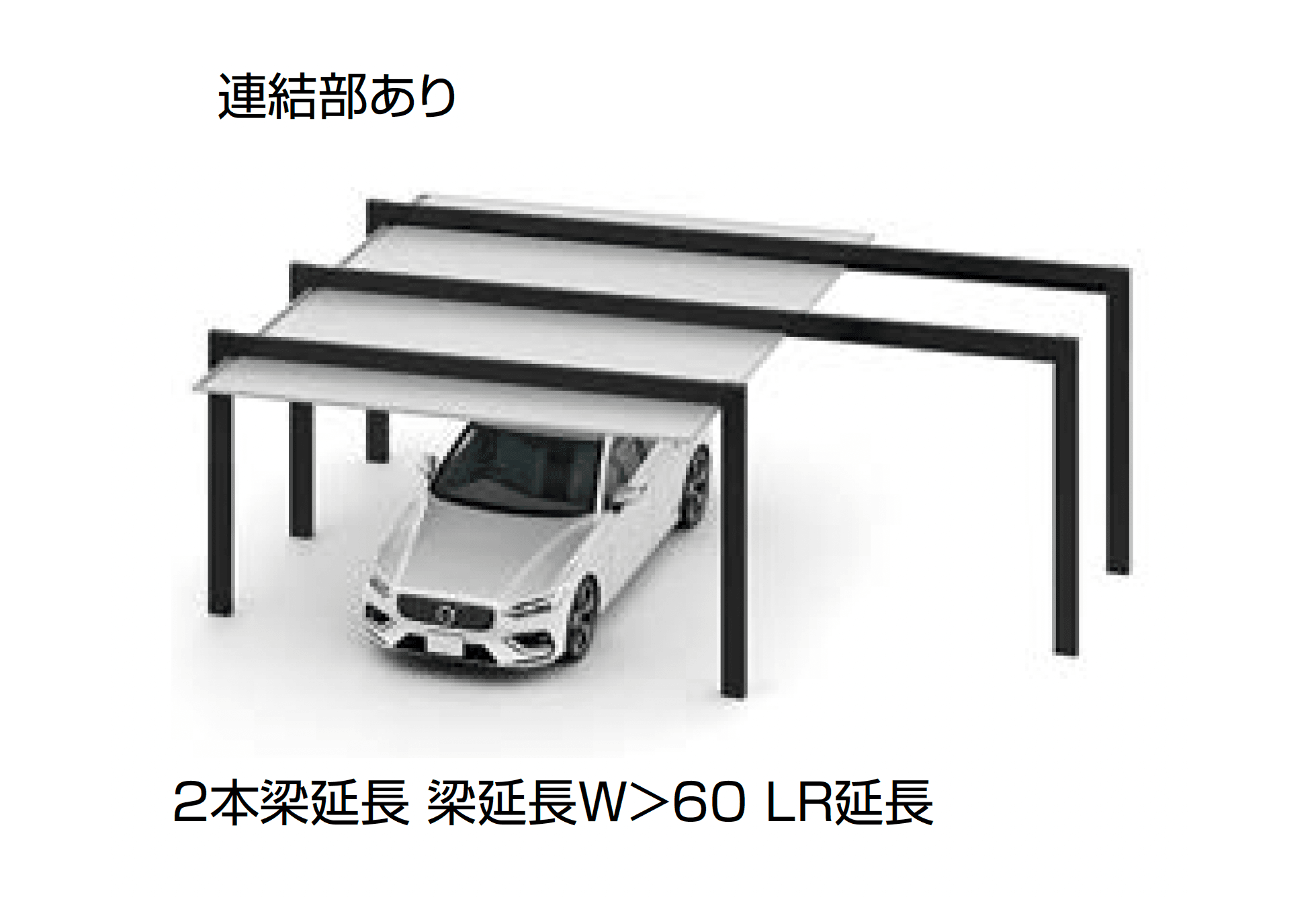 LIXILの「カーポートSC 1500 2台用 梁延長」のサブ画像7